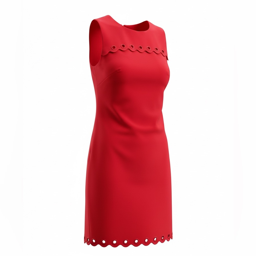 J. Crew Scalloped Eyelet Mini Dress in Red